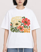 Mockup Boxy Heavyweight Tee White female close-up 11