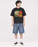 Mockup Boxy Heavyweight Tee Black male full-body 11