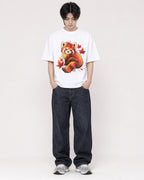 Mockup Boxy Heavyweight Tee White male full-body 11