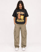 Mockup Boxy Heavyweight Tee Black female full-body 06