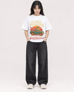 Mockup Boxy Heavyweight Tee White female full-body 13
