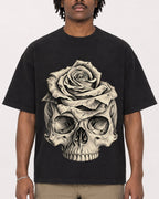 Mockup Boxy Heavyweight Tee Black male close-up 04