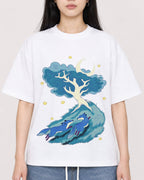 Mockup Boxy Heavyweight Tee White female close-up 01
