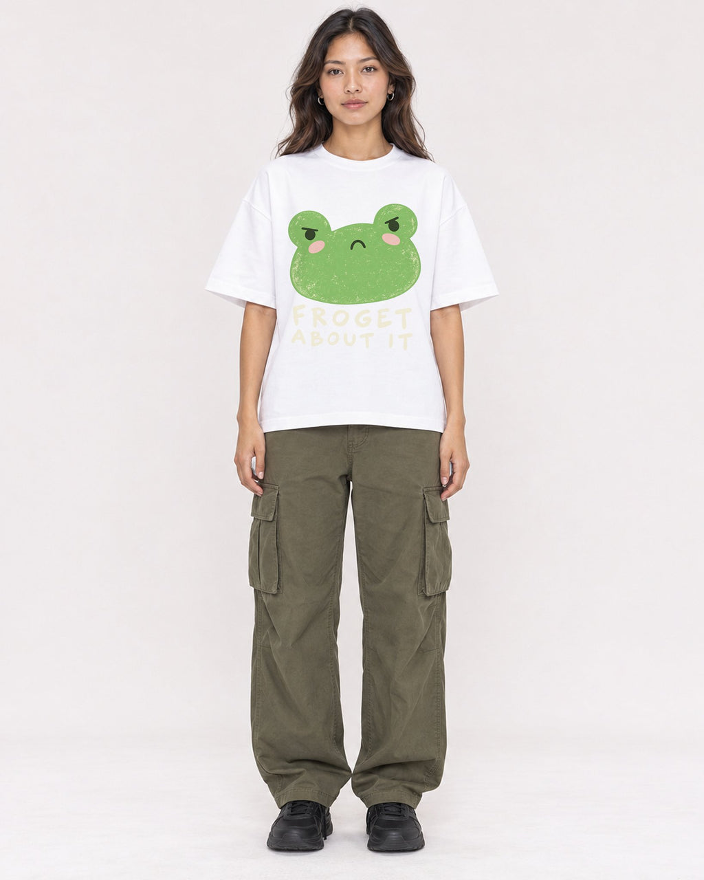Mockup Boxy Heavyweight Tee White female full-body 02