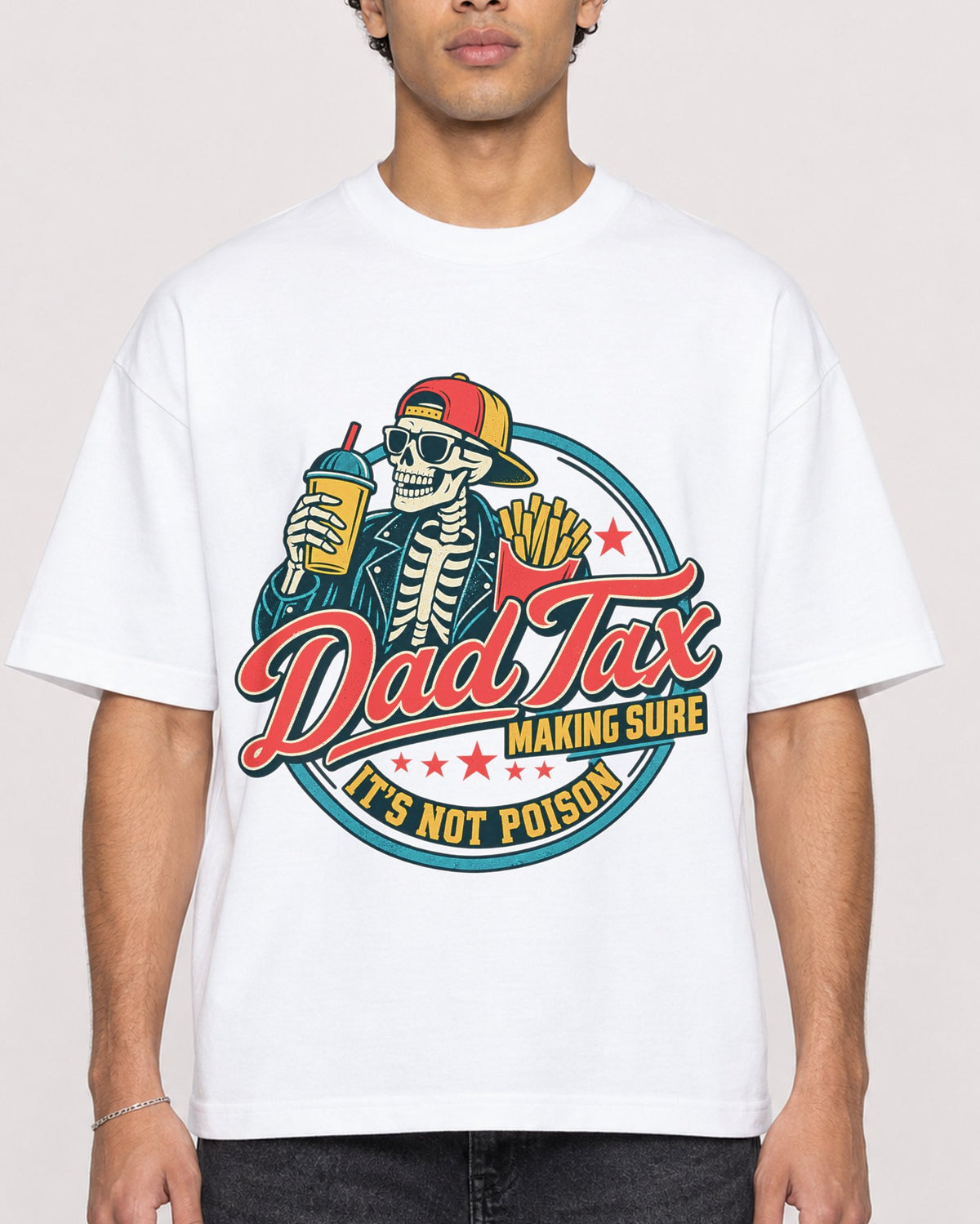 Mockup Boxy Heavyweight Tee White male close-up 10