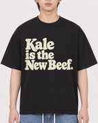 Mockup Boxy Heavyweight Tee Black male close-up 11