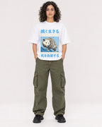 Mockup Boxy Heavyweight Tee White female full-body 27