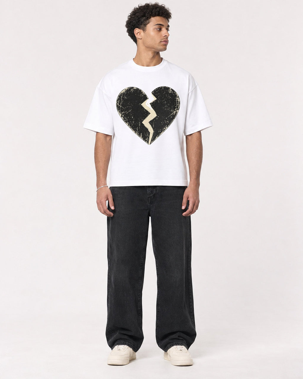 Mockup Boxy Heavyweight Tee White male full-body 10