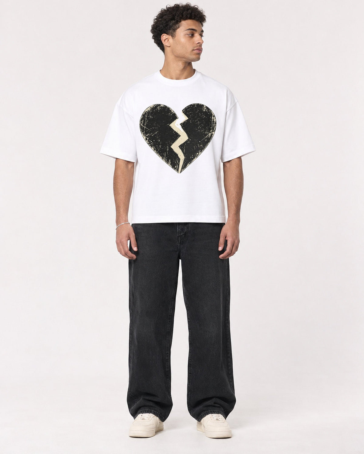 Mockup Boxy Heavyweight Tee White male full-body 10
