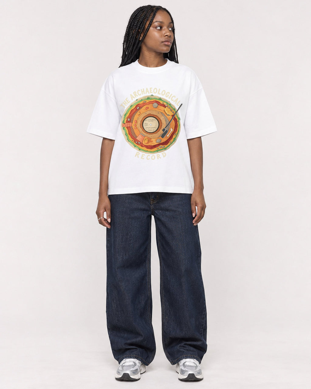 Mockup Boxy Heavyweight Tee White female full-body 04