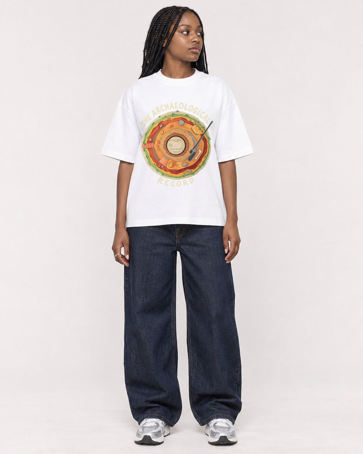 Mockup Boxy Heavyweight Tee White female full-body 04