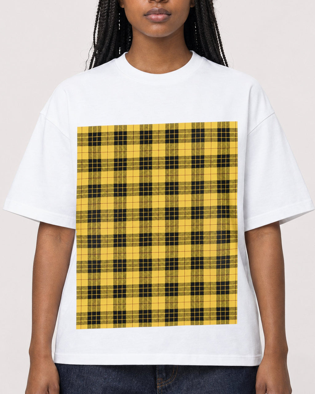 Mockup Boxy Heavyweight Tee White female close-up 04