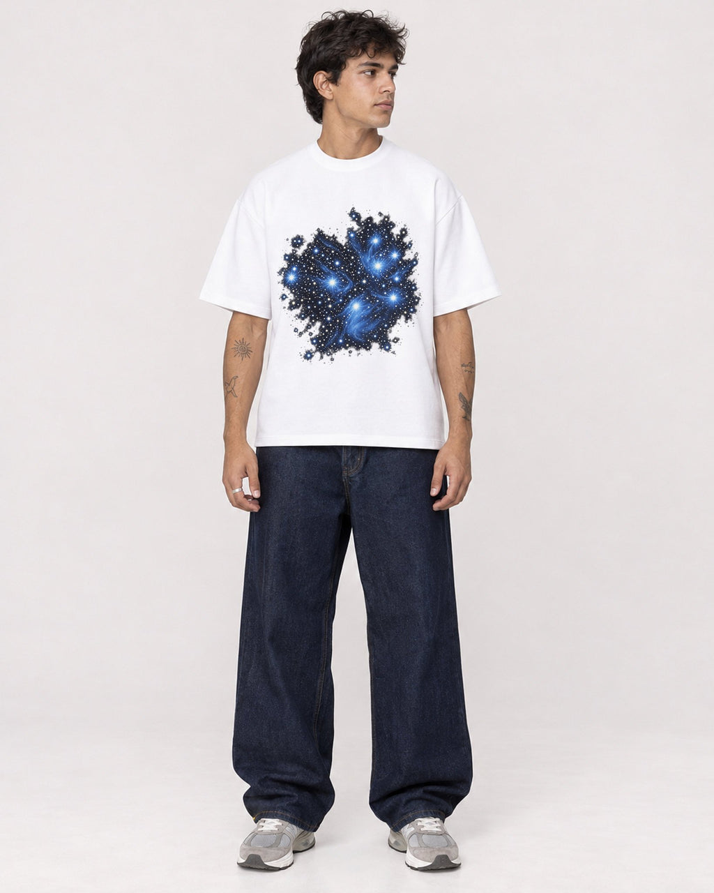 Mockup Boxy Heavyweight Tee White male full-body 06