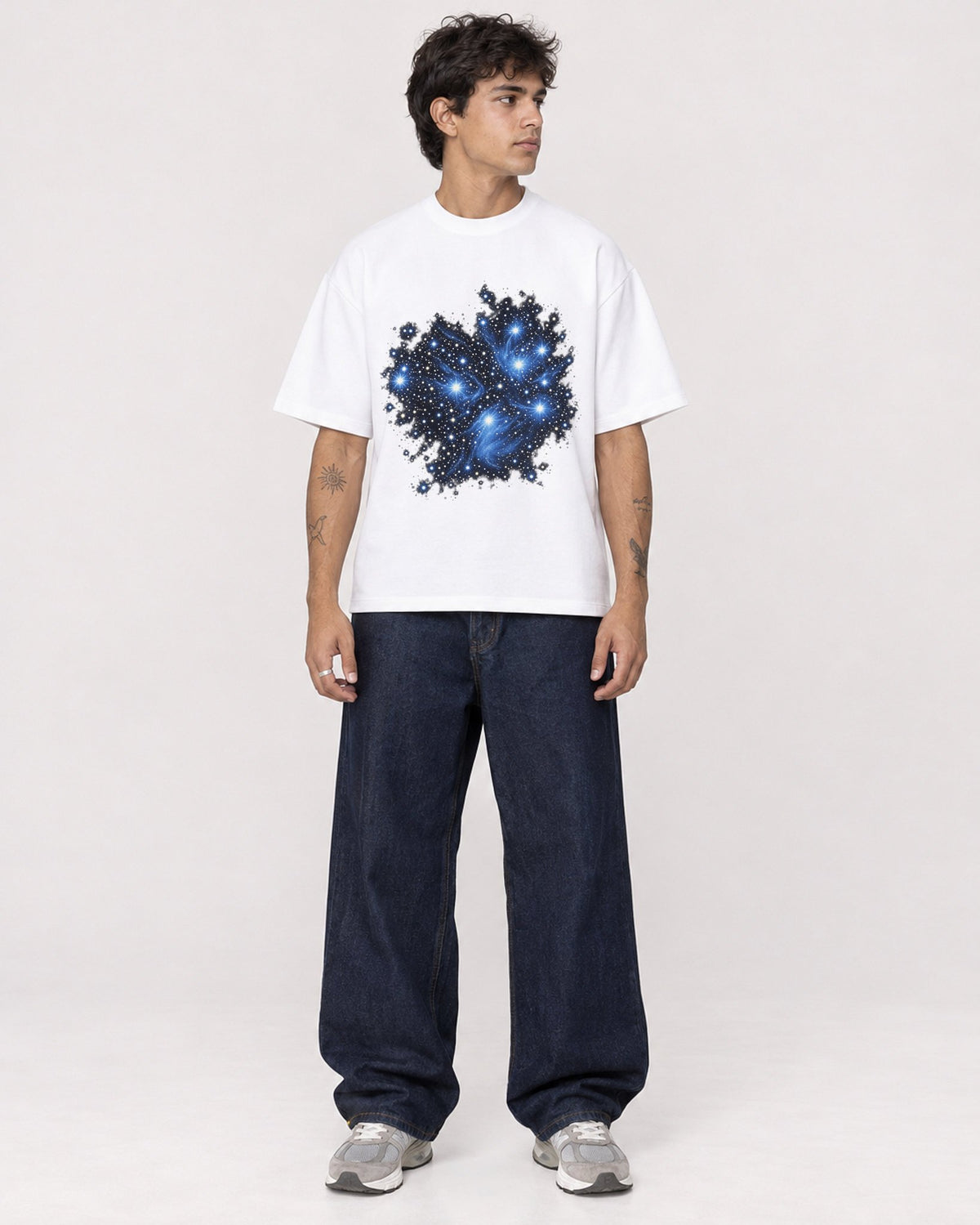 Mockup Boxy Heavyweight Tee White male full-body 06