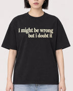 Mockup Boxy Heavyweight Tee Black female close-up 11