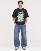 Mockup Boxy Heavyweight Tee Black male full-body 10