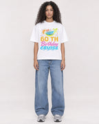 Mockup Boxy Heavyweight Tee White female full-body 10