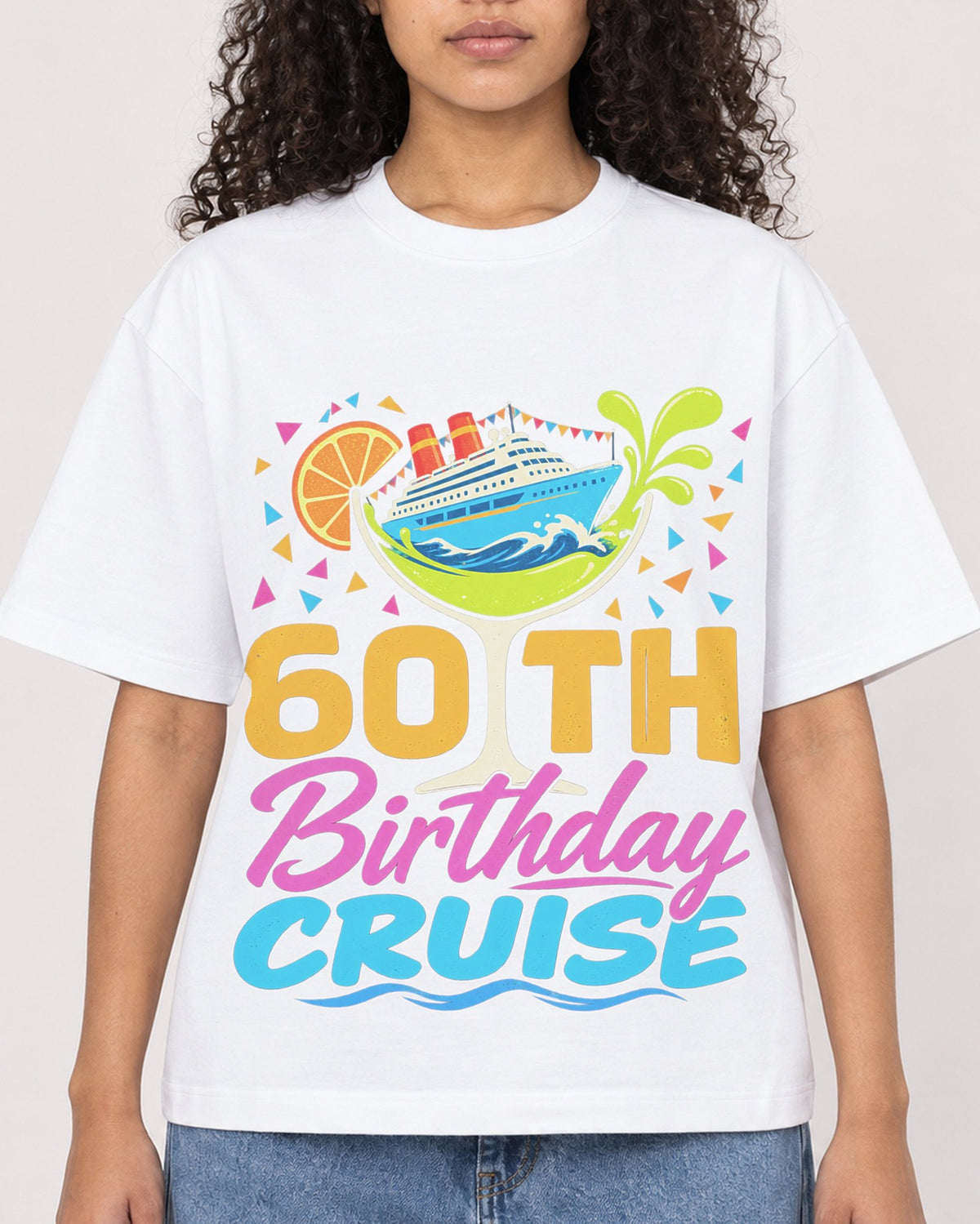 Mockup Boxy Heavyweight Tee White female close-up 10