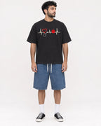 Mockup Boxy Heavyweight Tee Black male full-body 07
