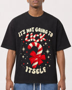 Mockup Boxy Heavyweight Tee Black male close-up 15