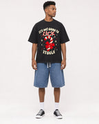 Mockup Boxy Heavyweight Tee Black male full-body 15
