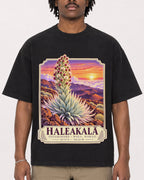 Mockup Boxy Heavyweight Tee Black male close-up 04