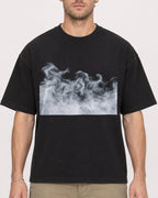 Mockup Boxy Heavyweight Tee Black male close-up 08