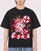 Mockup Boxy Heavyweight Tee Black male close-up 11