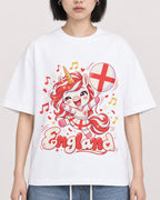Mockup Boxy Heavyweight Tee White female close-up 11