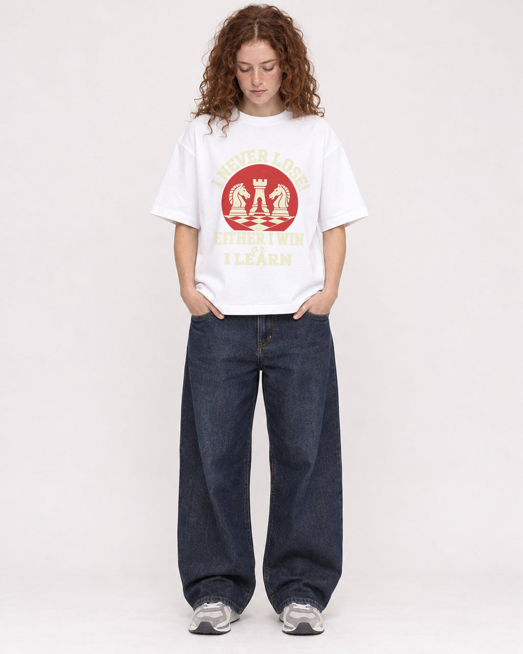 Mockup Boxy Heavyweight Tee White female full-body 09