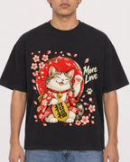 Mockup Boxy Heavyweight Tee Black male close-up 46