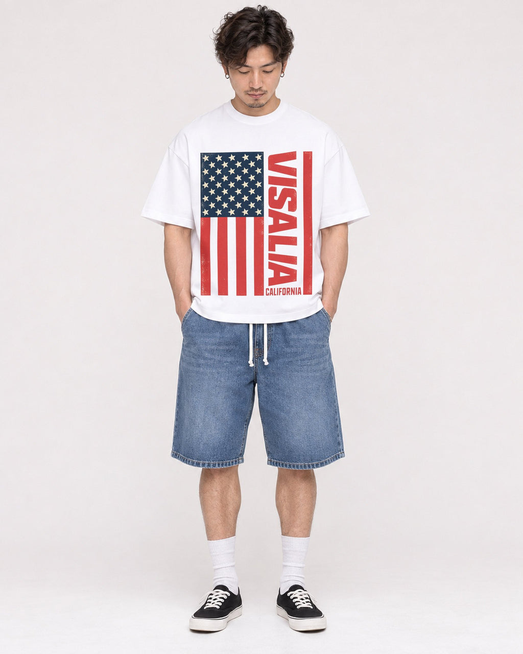 Mockup Boxy Heavyweight Tee White male full-body 03