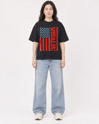 Mockup Boxy Heavyweight Tee Black female full-body 03