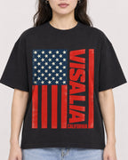 Mockup Boxy Heavyweight Tee Black female close-up 03