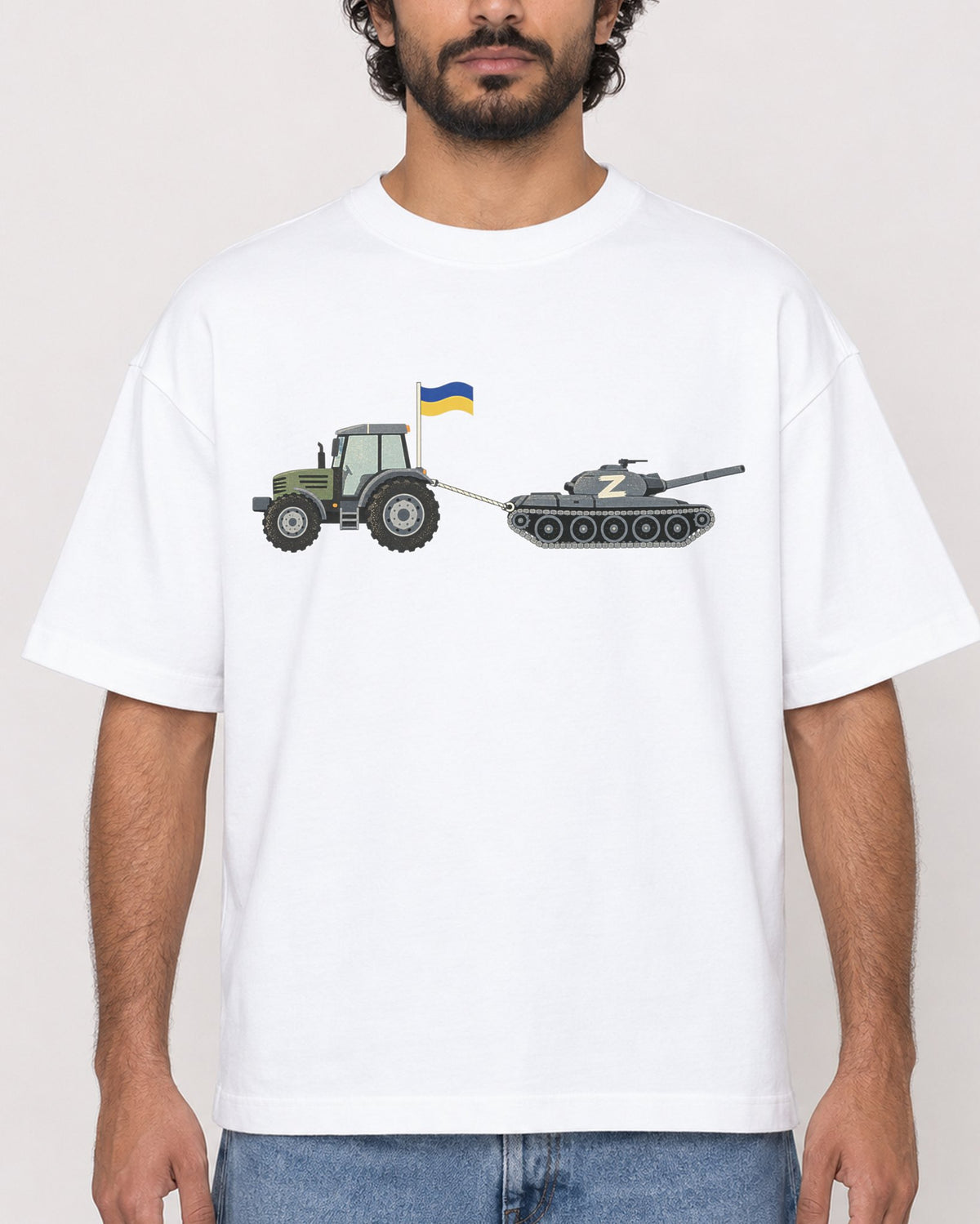 Mockup Boxy Heavyweight Tee White male close-up 17