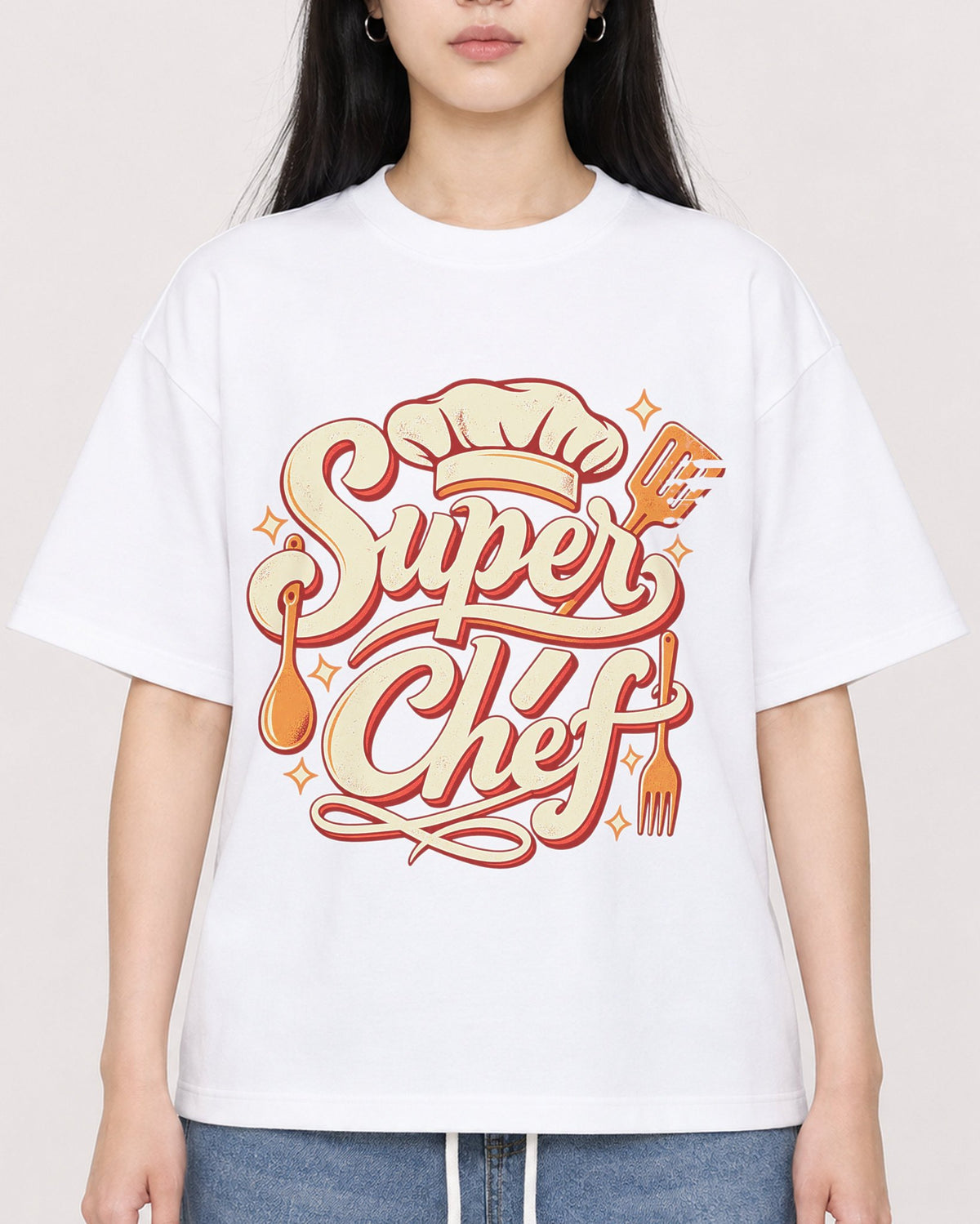 Mockup Boxy Heavyweight Tee White female close-up 01
