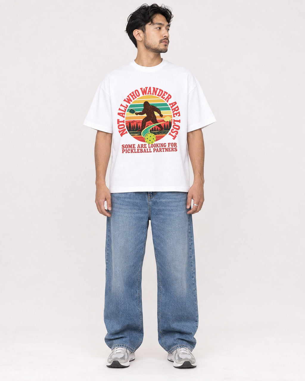Mockup Boxy Heavyweight Tee White male full-body 02