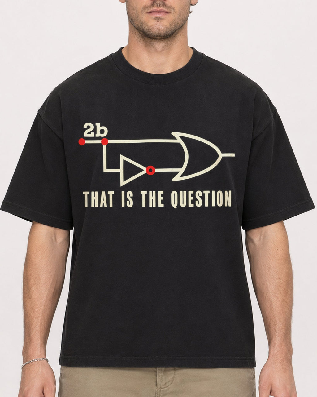 Mockup Boxy Heavyweight Tee Black male close-up 08