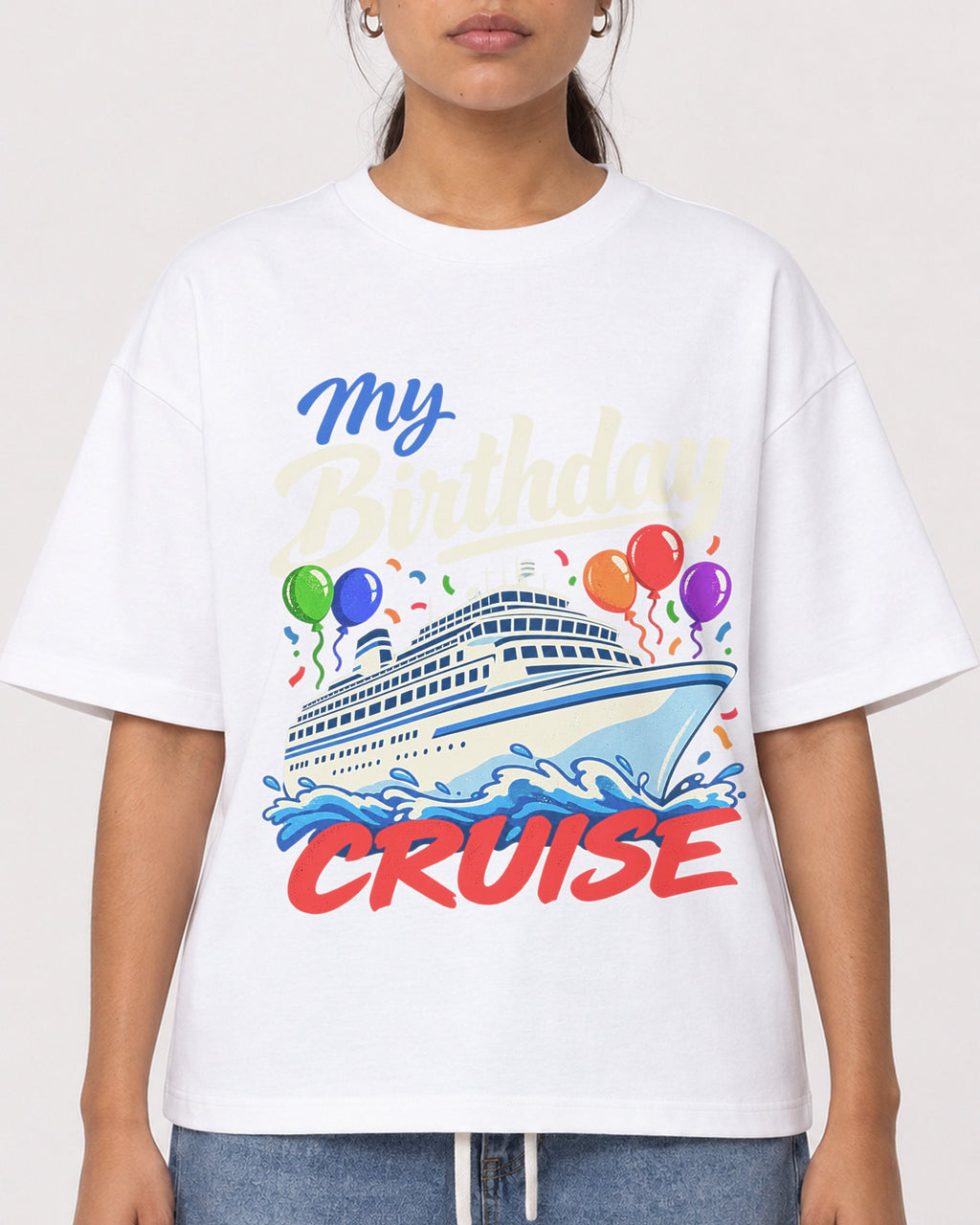 Mockup Boxy Heavyweight Tee White female close-up 16