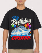 Mockup Boxy Heavyweight Tee Black male close-up 16