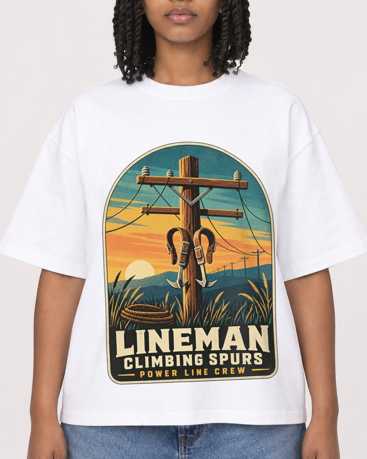 Mockup Boxy Heavyweight Tee White female close-up 15