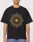 Mockup Boxy Heavyweight Tee Black male close-up 10