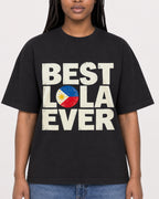 Mockup Boxy Heavyweight Tee Black female close-up 04
