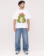 Mockup Boxy Heavyweight Tee White male full-body 02