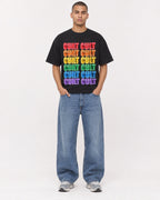 Mockup Boxy Heavyweight Tee Black male full-body 50