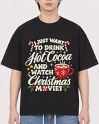 Mockup Boxy Heavyweight Tee Black male close-up 11