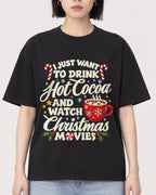 Mockup Boxy Heavyweight Tee Black female close-up 11