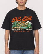 Mockup Boxy Heavyweight Tee Black male close-up 06