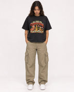 Mockup Boxy Heavyweight Tee Black female full-body 06