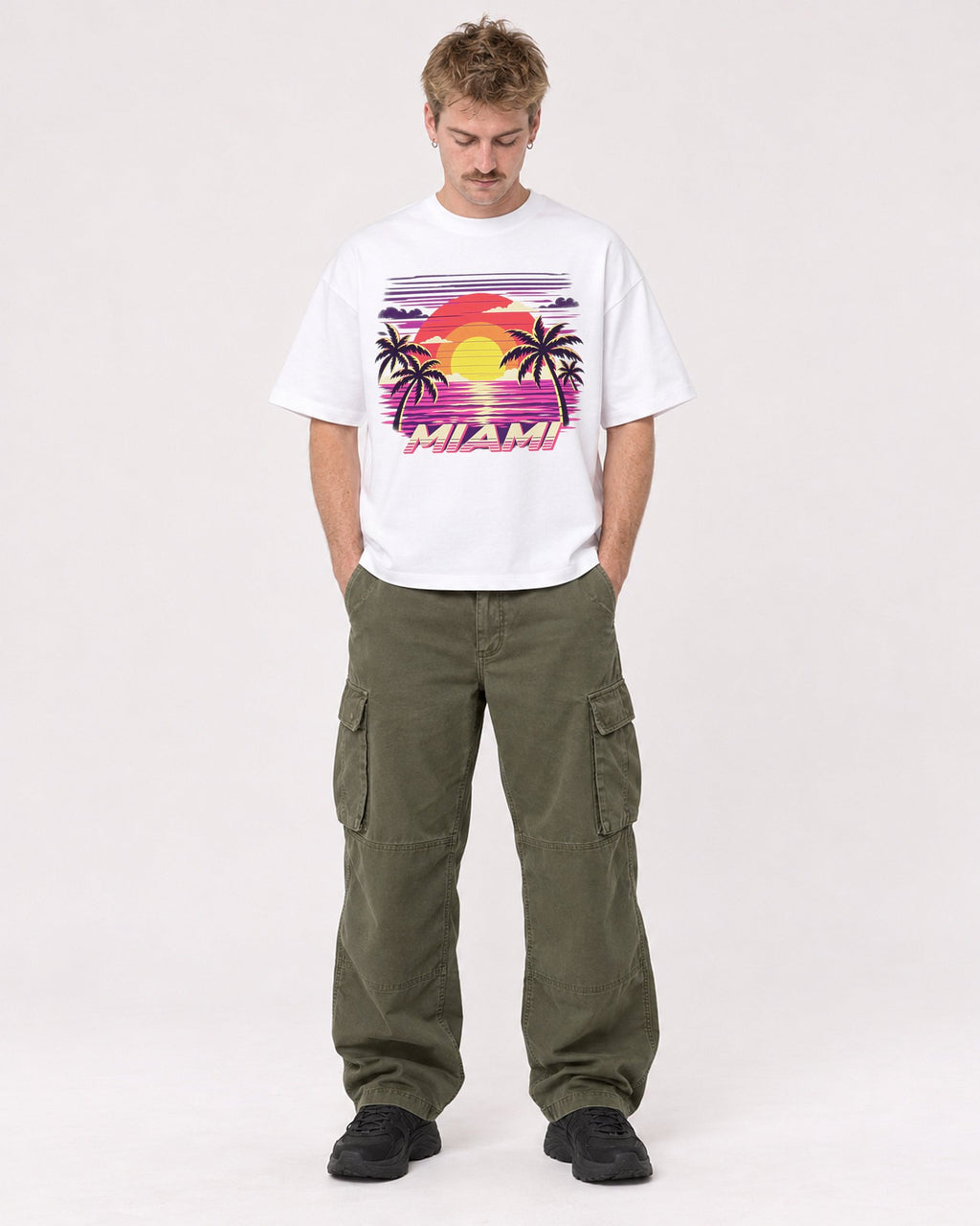 Mockup Boxy Heavyweight Tee White male full-body 19
